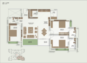 3 BHK Unit Plan